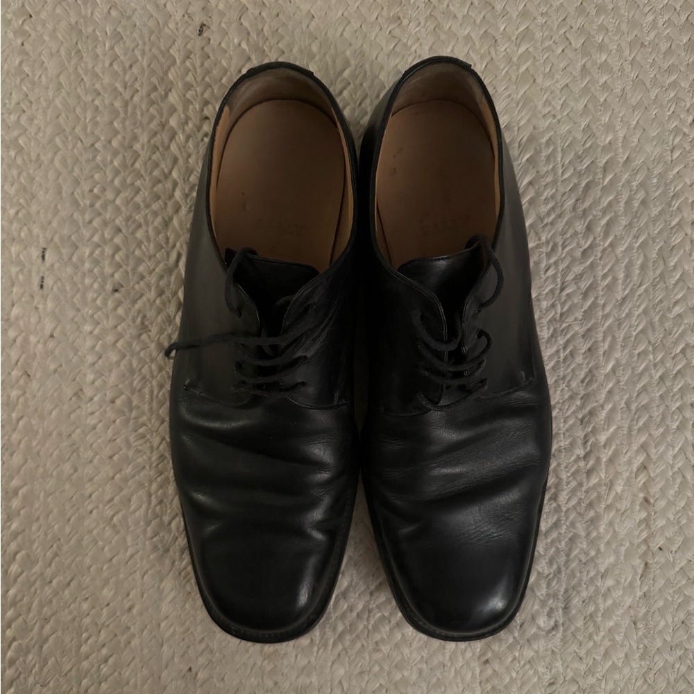 Bally Black Leather Lace Up Dress Shoes sz 10